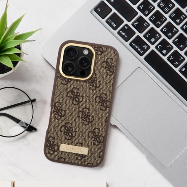 Guess GUHMP16XU4GPRW iPhone 16 Pro Max 6.9" brązowy/brown hardcase 4G Logo Plate MagSafe