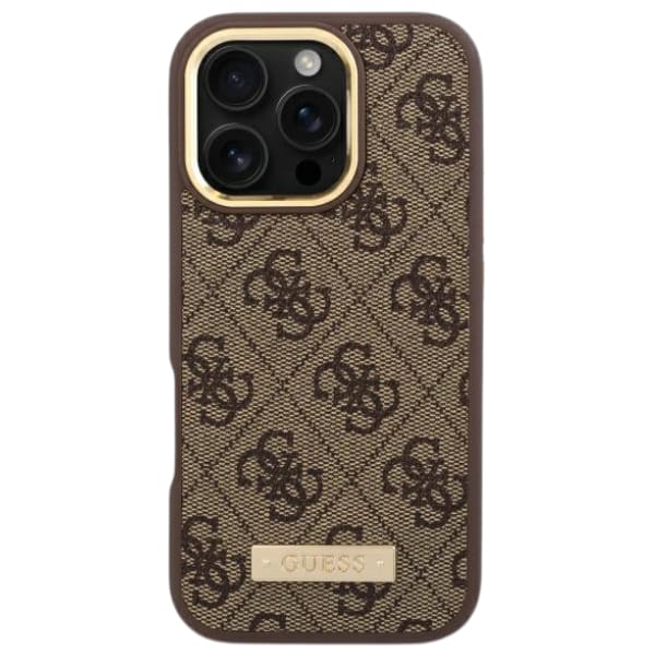 Guess GUHMP16XU4GPRW iPhone 16 Pro Max 6.9" brązowy/brown hardcase 4G Logo Plate MagSafe