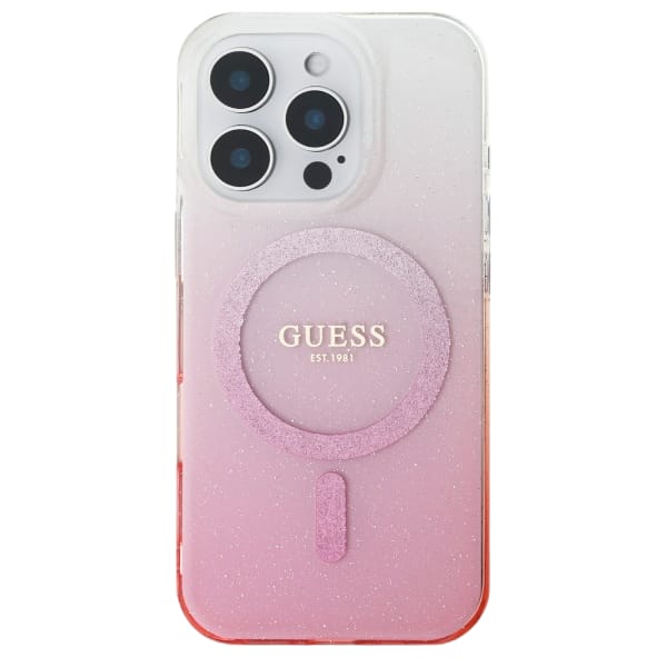 Guess GUHMP16MHGRCELP iPhone 16 Plus 6.7" różowy/pink hardcase IML Glitter Gradient MagSafe