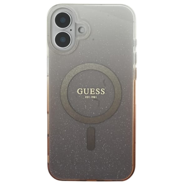 Guess GUHMP16SHGRCELW iPhone 16 6.1" brązowy/brown hardcase IML Glitter Gradient MagSafe