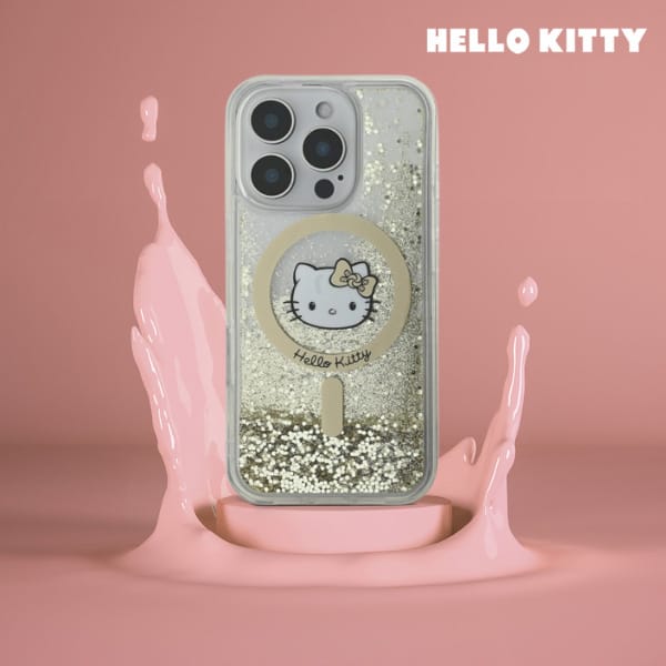 Hello Kitty HKHMP16LLGDIH iPhone 16 Pro   6.3" biały złoty/white gold hardcase Liquid Glitter Fever MagSafe