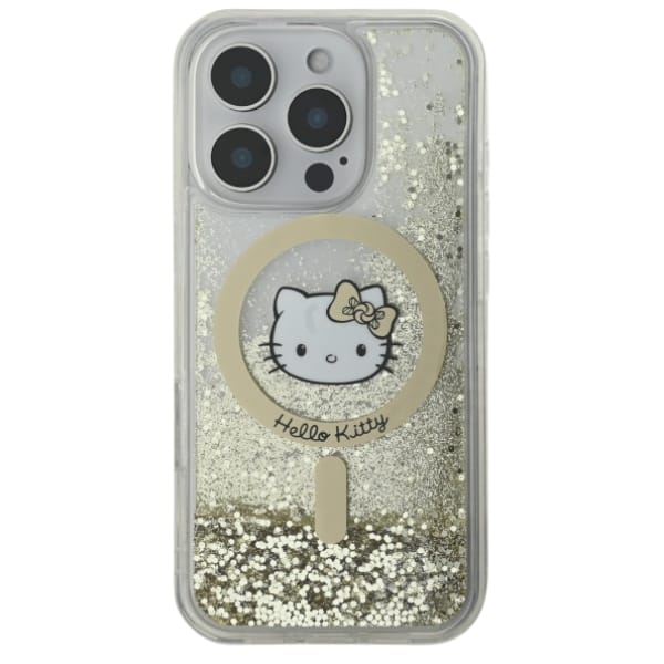 Hello Kitty HKHMP16LLGDIH iPhone 16 Pro   6.3" biały złoty/white gold hardcase Liquid Glitter Fever MagSafe