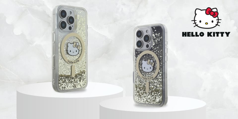 Hello Kitty HKHMP16LLGDIH iPhone 16 Pro   6.3" biały złoty/white gold hardcase Liquid Glitter Fever MagSafe