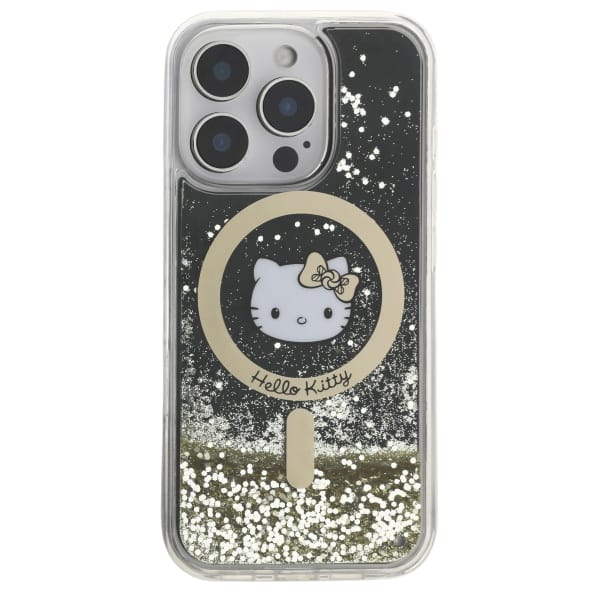 Hello Kitty HKHMP16XLGDIK iPhone 16 Pro   Max 6.9" czarny złoty/black gold hardcase Liquid Glitter Fever MagSafe