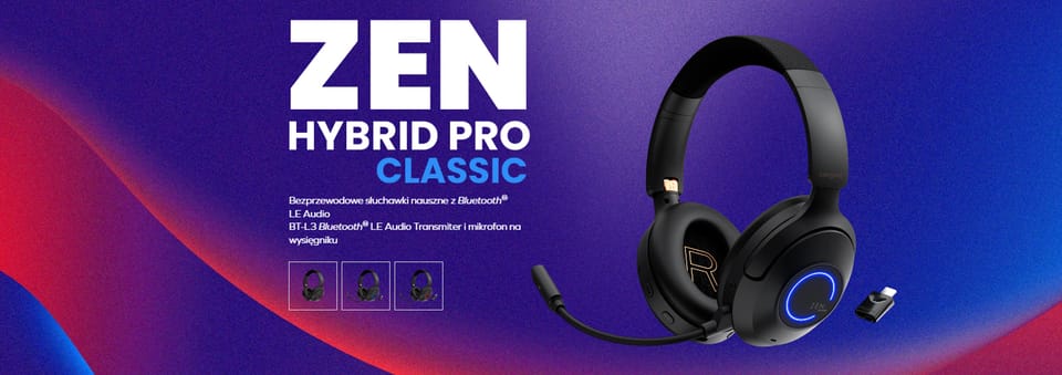 Creative Słuchawki bezprzewodowe         z mikrofonem Zen Hybrid Pro Classic czarny/black Bluetooth LE Audio ANC