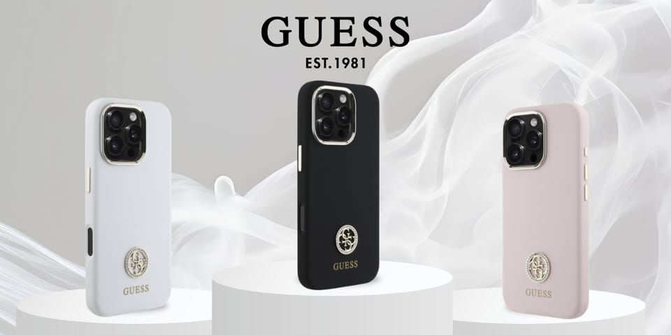 Guess GUHCP16XM4DGPH iPhone 16 Pro Max    6.9" biały/white hardcase Silicone Logo Strass 4G