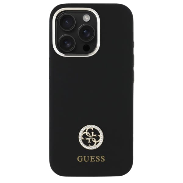 Guess GUHCP16SM4DGPK iPhone 16 6.1"       czarny/black hardcase Silicone Logo Strass 4G