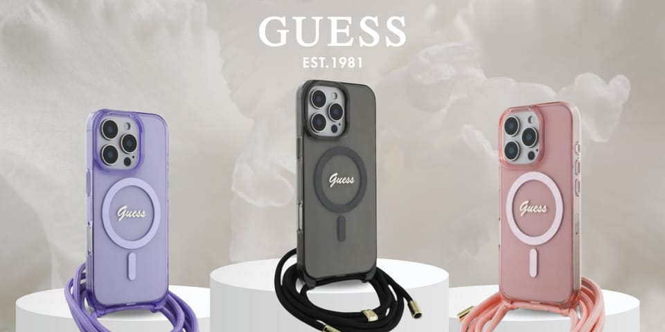 Guess GUHMP16XHCTSGNSK iPhone 16 Pro Max  6.9" czarny/black hardcase Crossbody Cord Script MagSafe