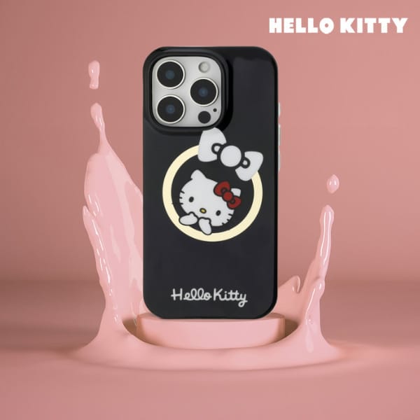 Hello Kitty HKHMP16LHFLBK iPhone 16 Pro 6,3" czarny/black hardcase IML Fun bow Magsafe