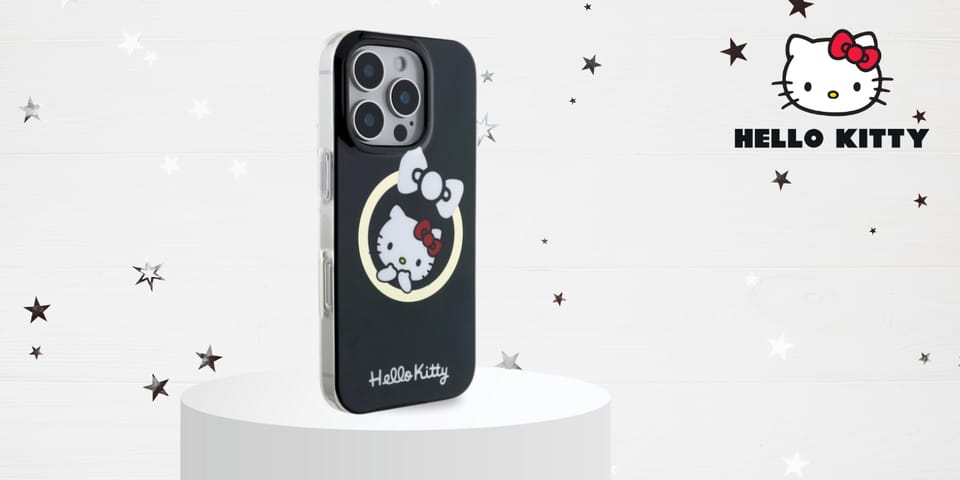 Hello Kitty HKHMP16LHFLBK iPhone 16 Pro 6,3" czarny/black hardcase IML Fun bow Magsafe