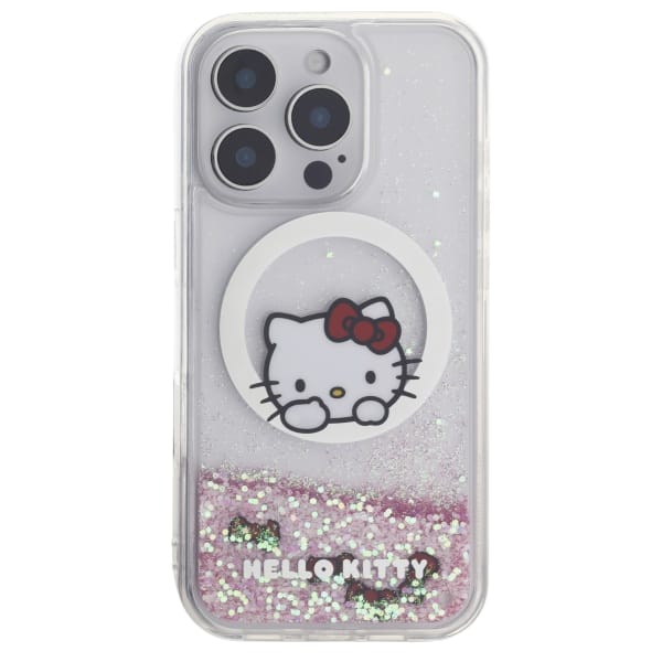 Hello Kitty HKHMP16LLSWKH iPhone 16 Pro   6.3" biały/white hardcase Liquid Glitter Sweet Kitty Bows MagSafe