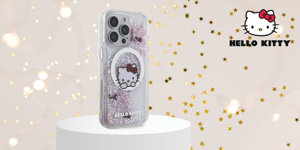 Hello Kitty HKHMP16LLSWKH iPhone 16 Pro   6.3" biały/white hardcase Liquid Glitter Sweet Kitty Bows MagSafe