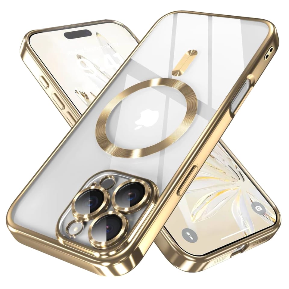 Etui MagSafe Case do Apple iPhone 16 Pro Alogy Glamour Luxury Ring obudowa złoto-przezroczyste