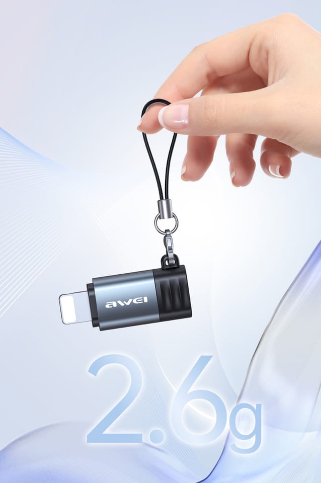 AWEI Adapter A11 USB-C/Lightning szary   /grey