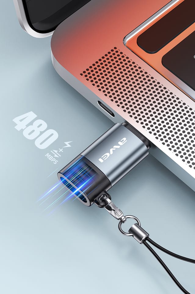 AWEI Adapter A11 USB-C/Lightning szary    /grey