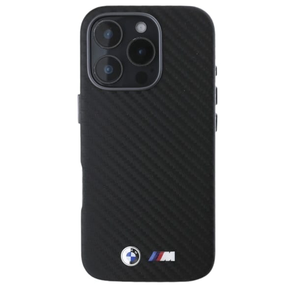 BMW BMHCP16L23PUFWC iPhone 16 Pro 6.3"    czarny/black hardcase Carbon Wrapped Metal