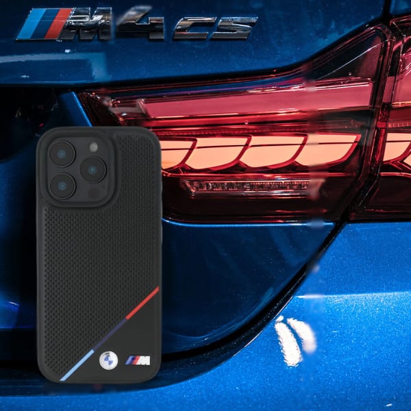 BMW BMHMP16S23PUPDK iPhone 16 6.1" czarny/black hardcase M Perforated Tricolor Line MagSafe