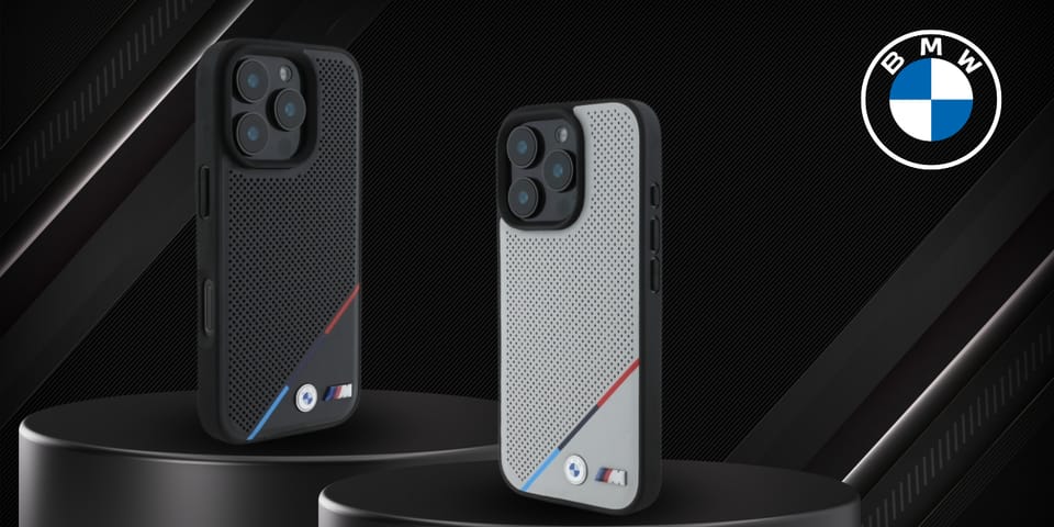 BMW BMHMP16X23PUPDG iPhone 16 Pro Max     6.9" szary/grey hardcase M Perforated Tricolor Line MagSafe