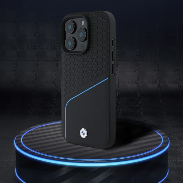 BMW BMHMP16S23RDCLK iPhone 16 6.1"        czarny/black hardcase Sign Leather Textured And Line MagSafe
