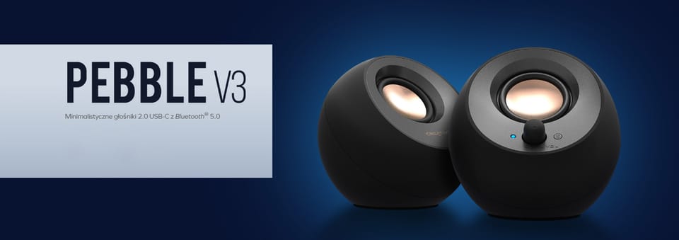 Creative Głośniki do komputera Pebble    2.0 V3 biały/white Bluetooth 5.0 USB-C