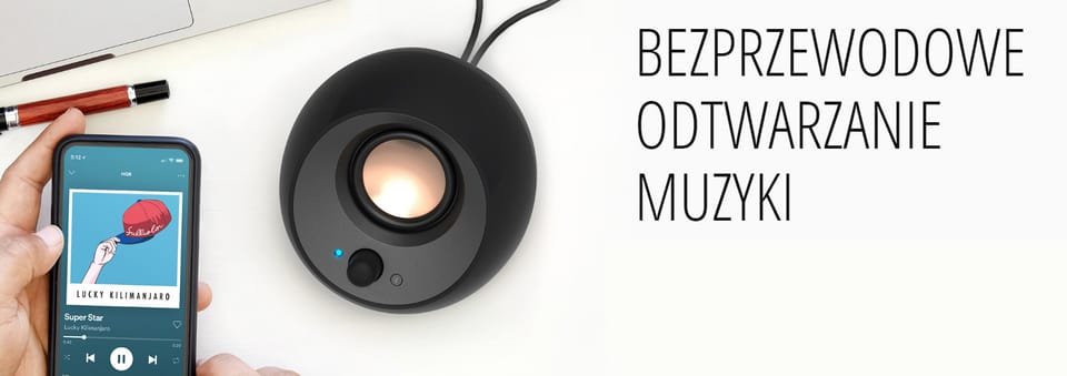 Creative Głośniki do komputera Pebble    2.0 V3 biały/white Bluetooth 5.0 USB-C