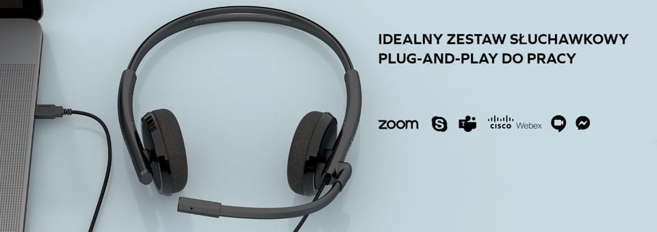 Creative Słuchawki przewodowe            z mikrofonem HS-220 czarny/black USB