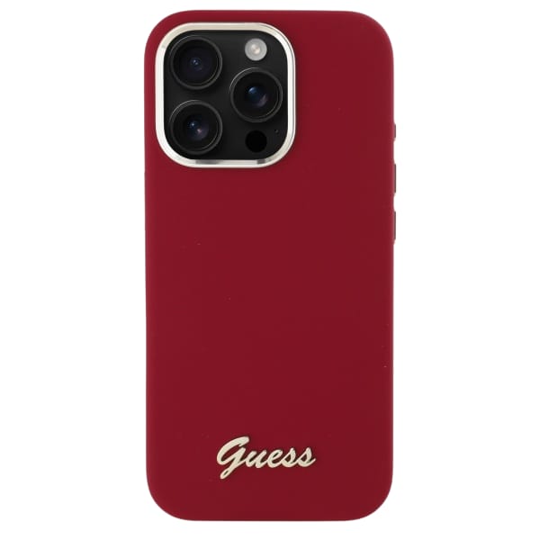 Guess GUHCP16LSMBSLM iPhone 16 Pro6.3" magenta hardcase Silicone Script Metal Logo