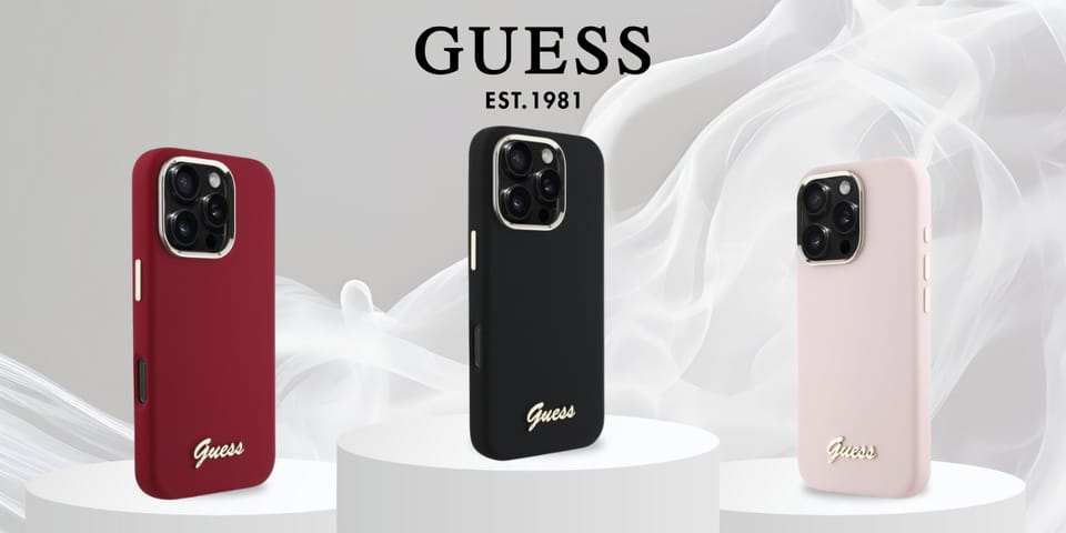 Guess GUHCP16LSMBSLM iPhone 16 Pro6.3" magenta hardcase Silicone Script Metal Logo