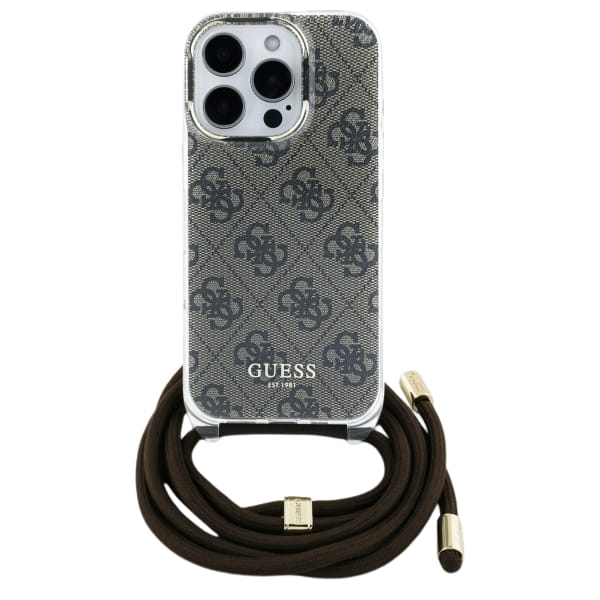 Guess GUHCP16XHC4SEW iPhone 16 Pro Max    6.9" brązowy/brown hardcase Crossbody Cord 4G Print