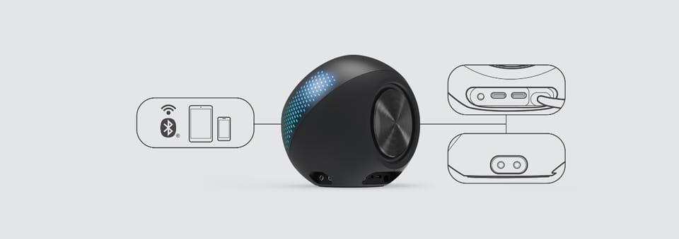 Creative Głośniki do komputera 2.0       Pebble X czarny/black USB-C z podświetleniem RGB