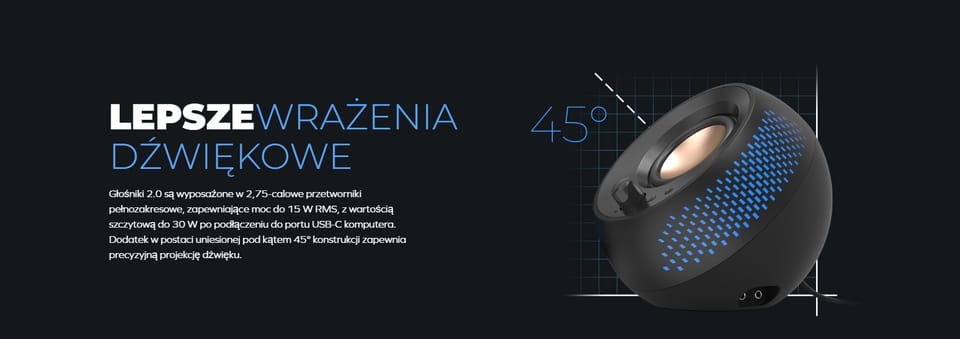 Creative Głośniki do komputera 2.0       Pebble X czarny/black USB-C z podświetleniem RGB