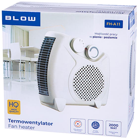 Markowy termowentylator 2000W Blow FH-A11 Farelka pion poziom. Piecyk