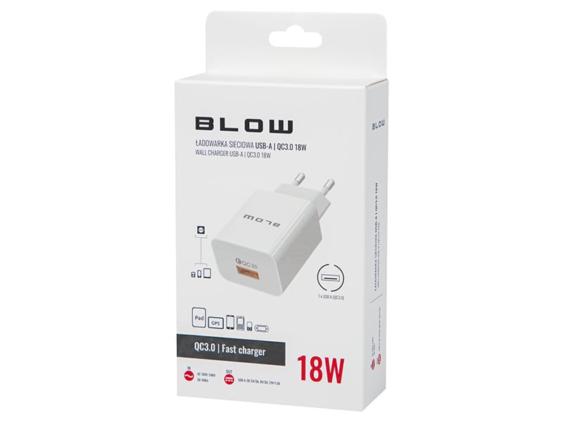 Ładowarka sieciowa Blow gniazdo USB QC3.0