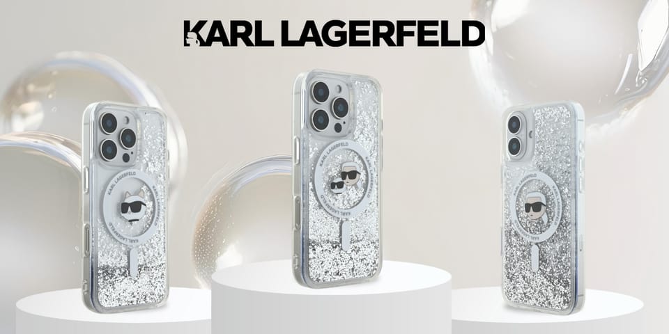 Karl Lagerfeld KLHMP16SLGKISGH iPhone 16  6.1" hardcase transparent Liquid Glitter Karl Head Magsafe