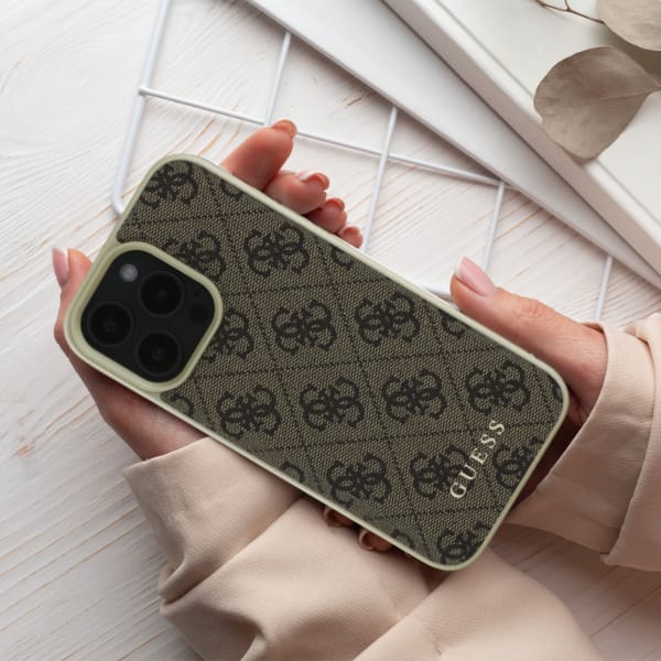 Guess GUHCP16MGF4GBR iPhone 16 Plus 6.7"  brązowy/brown hardcase 4G Charms Collection