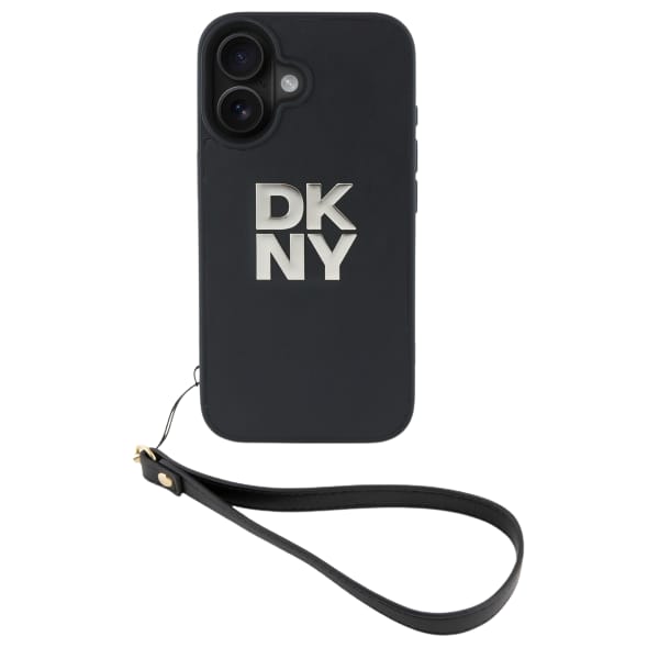 DKNY DKHCP16SPBSWSK iPhone 16 6.1"        czarny/black hardcase Wrist Strap Stock Logo