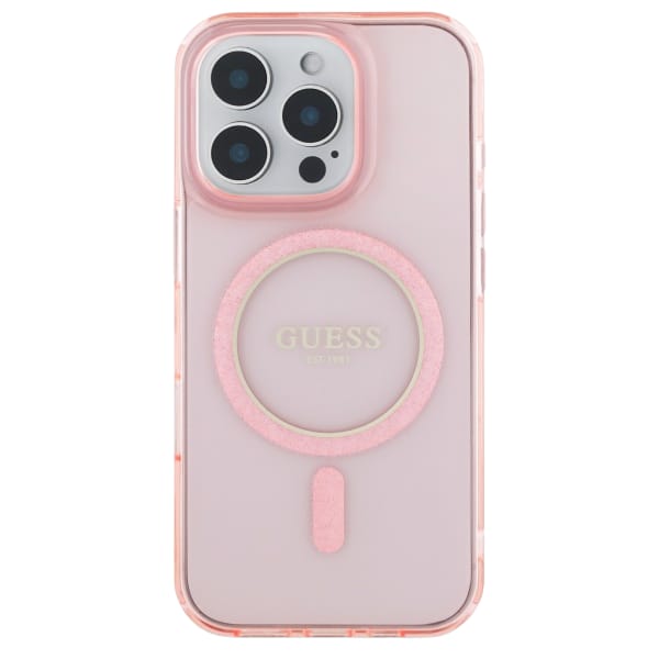 Guess GUHMP16XHFGEREP iPhone 16 Pro Max   6.9" różowy/pink hardcase IML Glitter Circle MagSafe