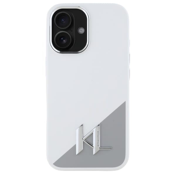 Karl Lagerfeld KLHMP16XSCMKMPCH iPhone    16 Pro Max 6,9" biały/white hardcase Silicone Initial Metal Logo MagSafe