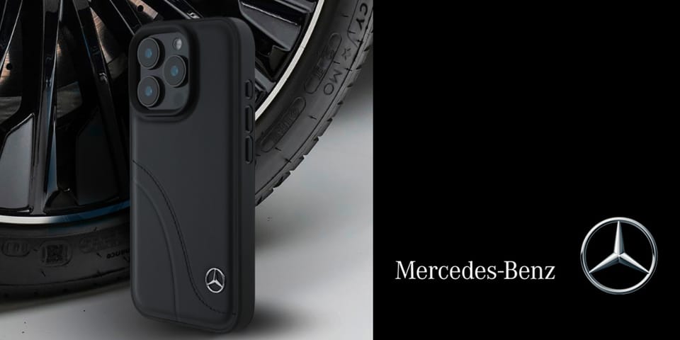 Mercedes MEHCP16L23RBCSK iPhone 16 Pro 6.3" czarny/black hardcase MB Curved Stitches Leather