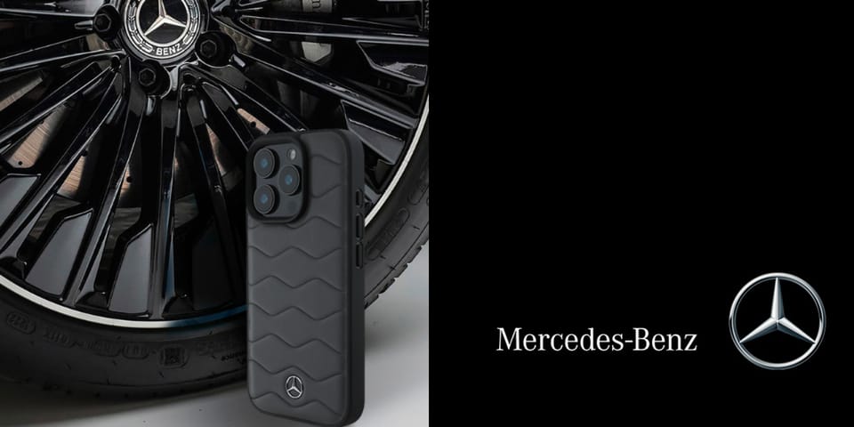 Oryginalne Etui IPHONE 16 PRO Mercedes Hardcase MB Waves Leather (MEHCP16L23RWRSK) czarne
