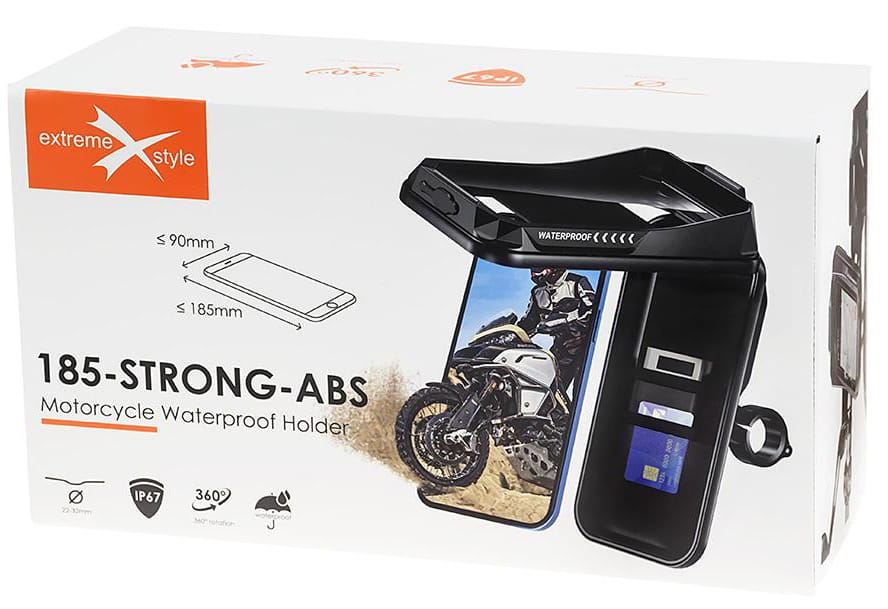 Uchwyt motocyklowy na telefon. Etui eXtreme 185-Strong-ABS