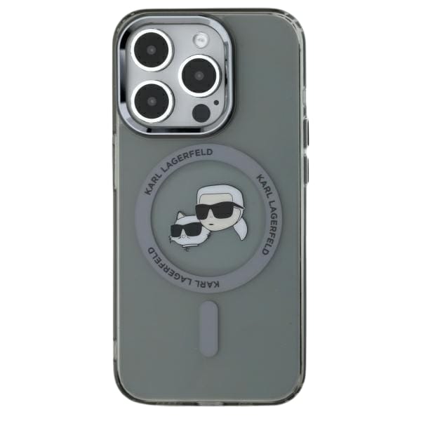 Karl Lagerfeld KLHMP15LHLSKCK iPhone 15   Pro 6.1" czarny/black hardcase IML Metal Karl&Choupette Head MagSafe