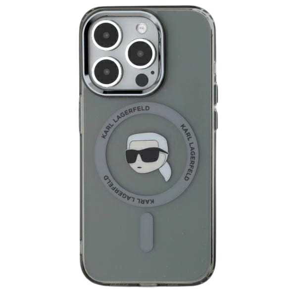 Karl Lagerfeld KLHMP15LHLSKIK iPhone 15   Pro 6.1" czarny/black hardcase IML Metal Karl Head MagSafe