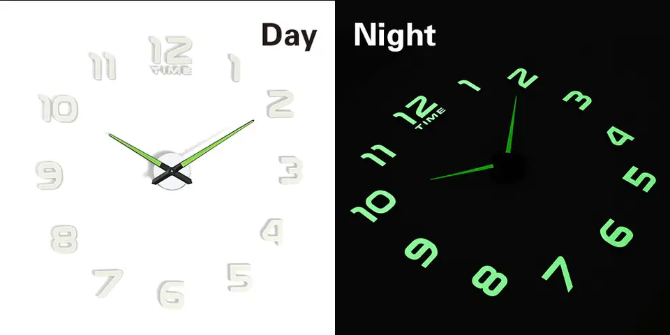 Fluorescent wall clock 50-60cm 12 digits