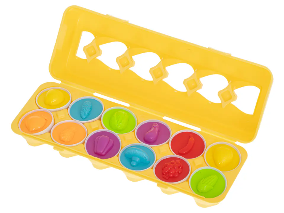 Educational puzzle sorter match shapes fruit eggs 12pcs