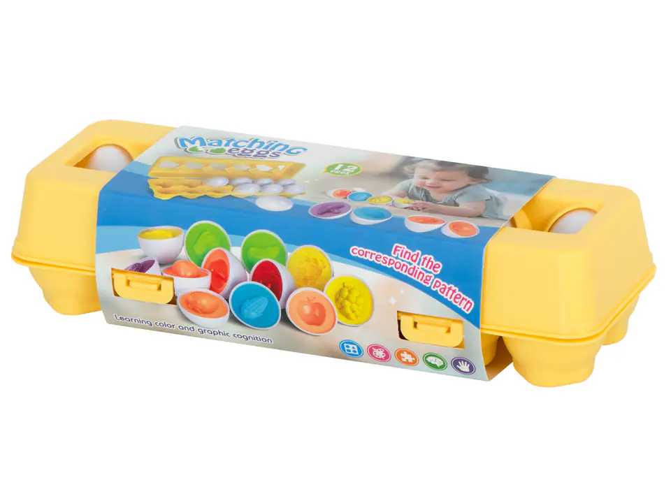 Educational puzzle sorter match shapes fruit eggs 12pcs