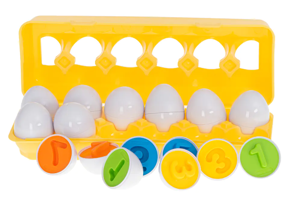 Educational puzzle sorter match the shapes of egg numbers 12pcs