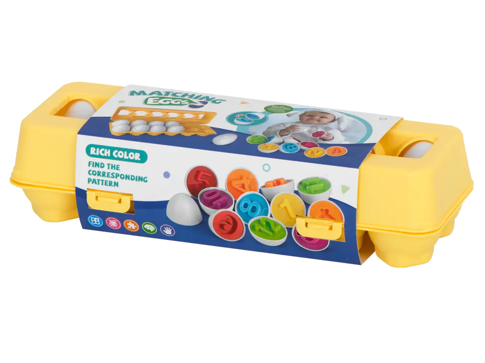 Educational puzzle sorter match the shapes of egg numbers 12pcs