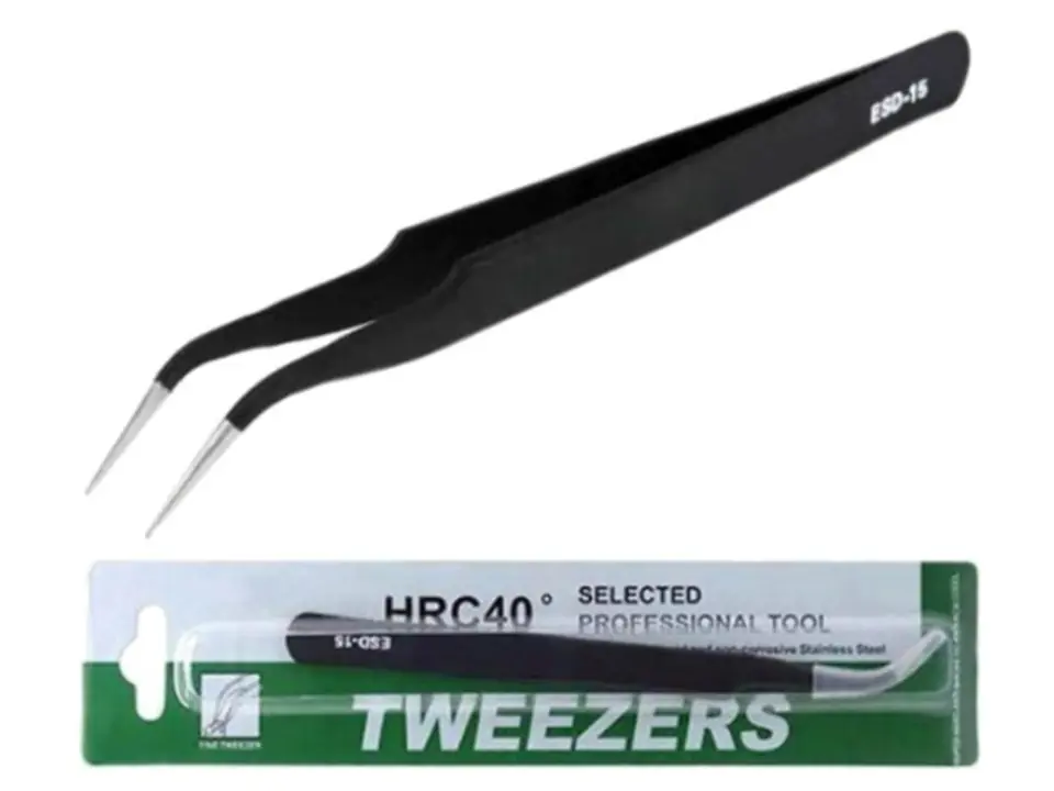 Tweezers Oblique, Tweezers Precision, Antistatic ESD-15 1 Art
