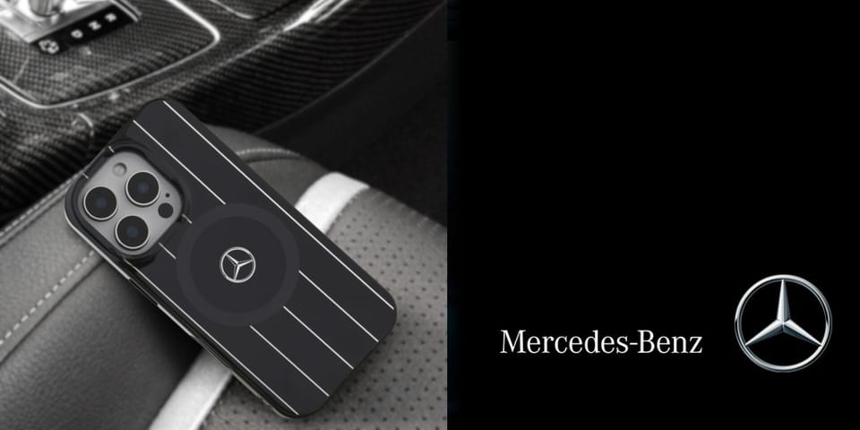 Mercedes MEHMP16S23HRSK iPhone 16 6.1"   czarny/black hardcase MB Double Layer Crossed Lines MagSafe